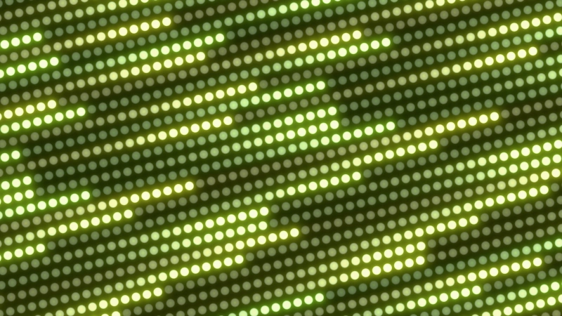 LED Rain — Lime Scoreboard Sweep